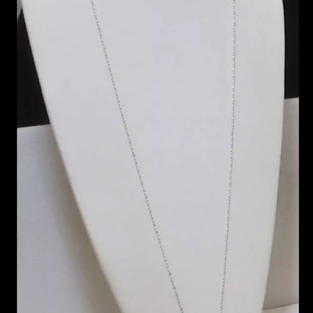 CHICO’S 36” Silver Tone Chain Smoky Grey CRYSTAL Pendant Necklace NWT - Picture 2 of 12